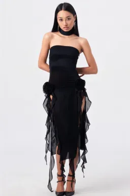 Fanci Club The Thieves Evening Dress Black Size S/Au 8 for rent on The Volte - image 1