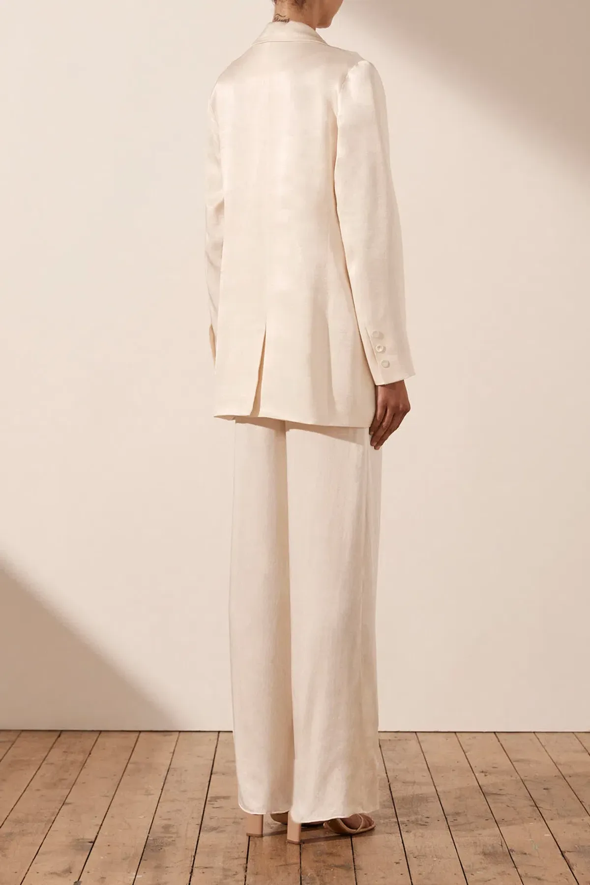 Shona Joy La Lune Double Breasted Blazer Cream Size 8 - Image 3