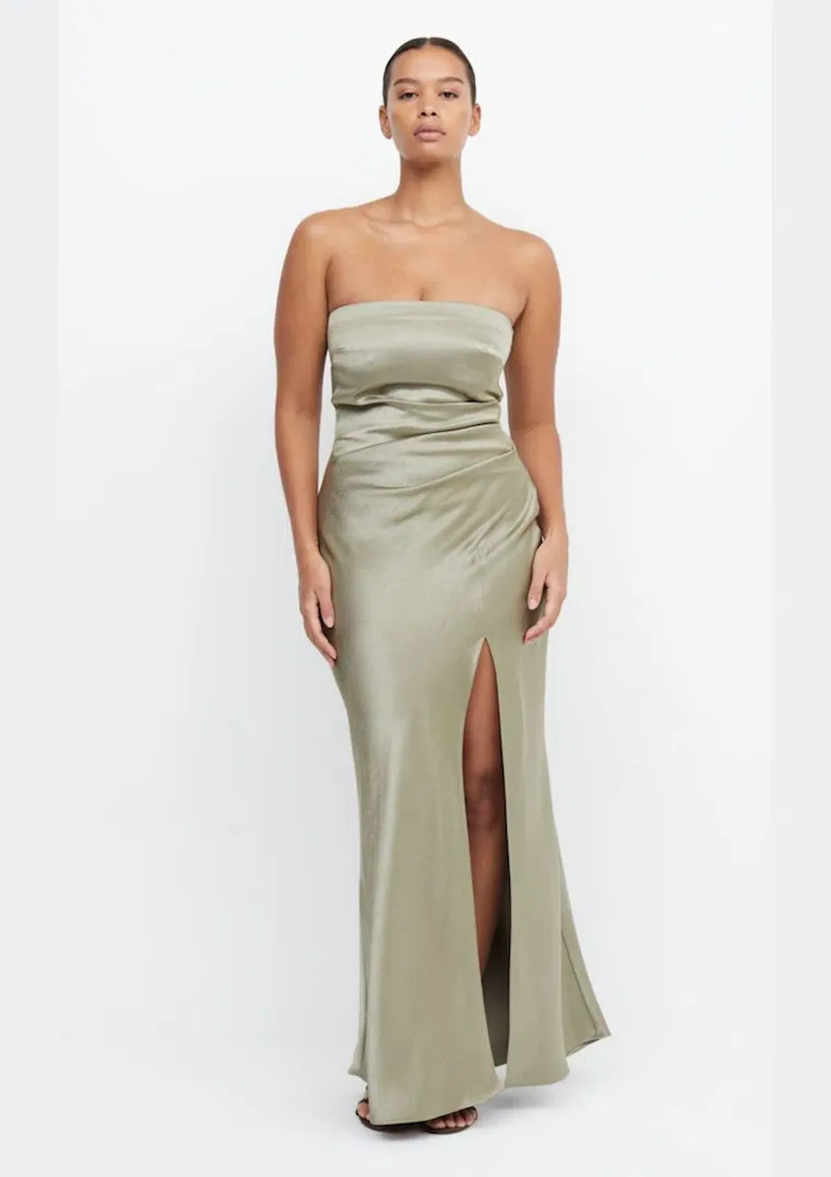 Bec & Bridge The Dreamer Strapless Maxi Dress Sage Green Size 12 / L - Image 1