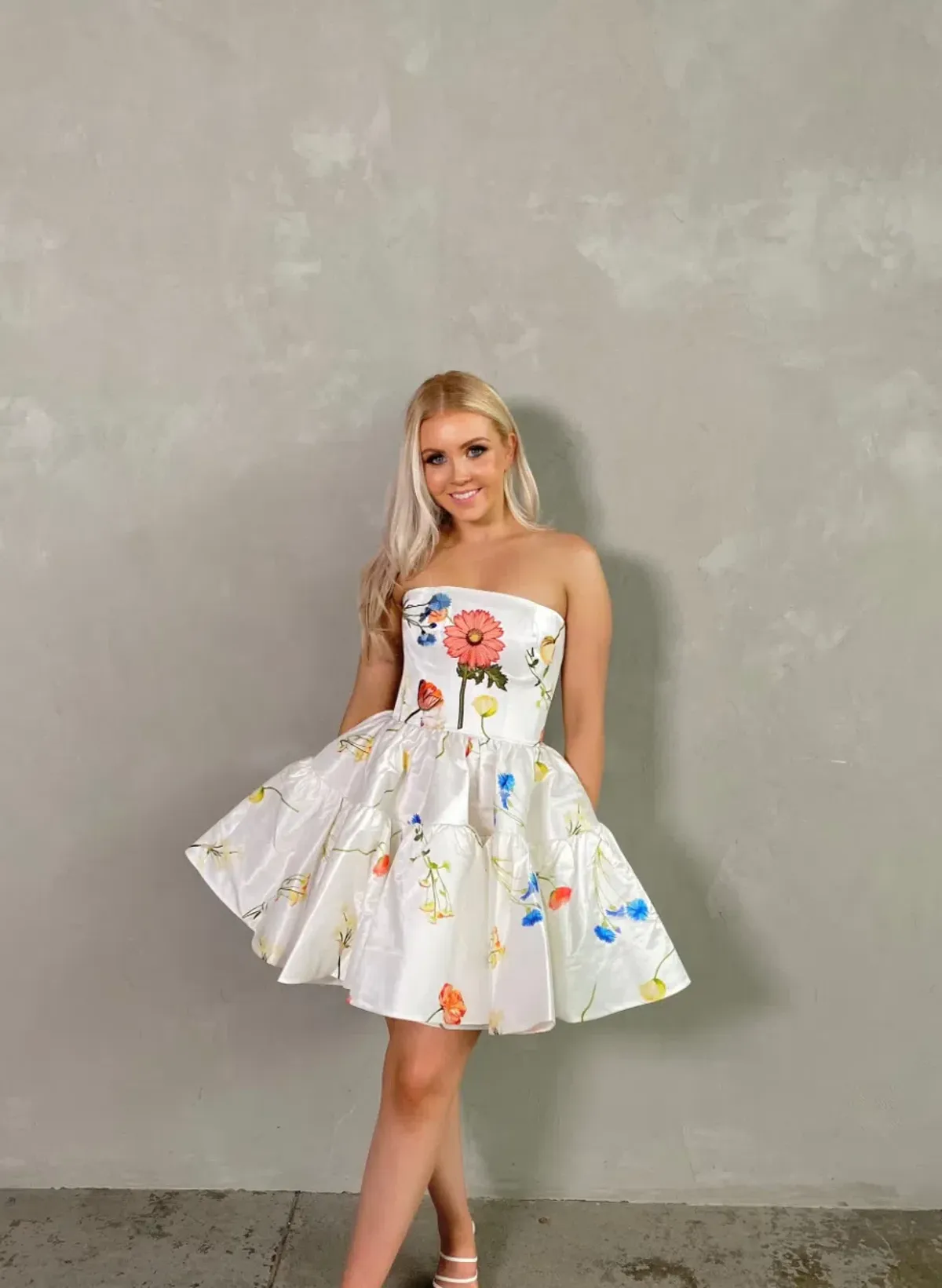 Leo Lin The Fields Embroidered Bustier Mini Dress White Size 8 - Image 2