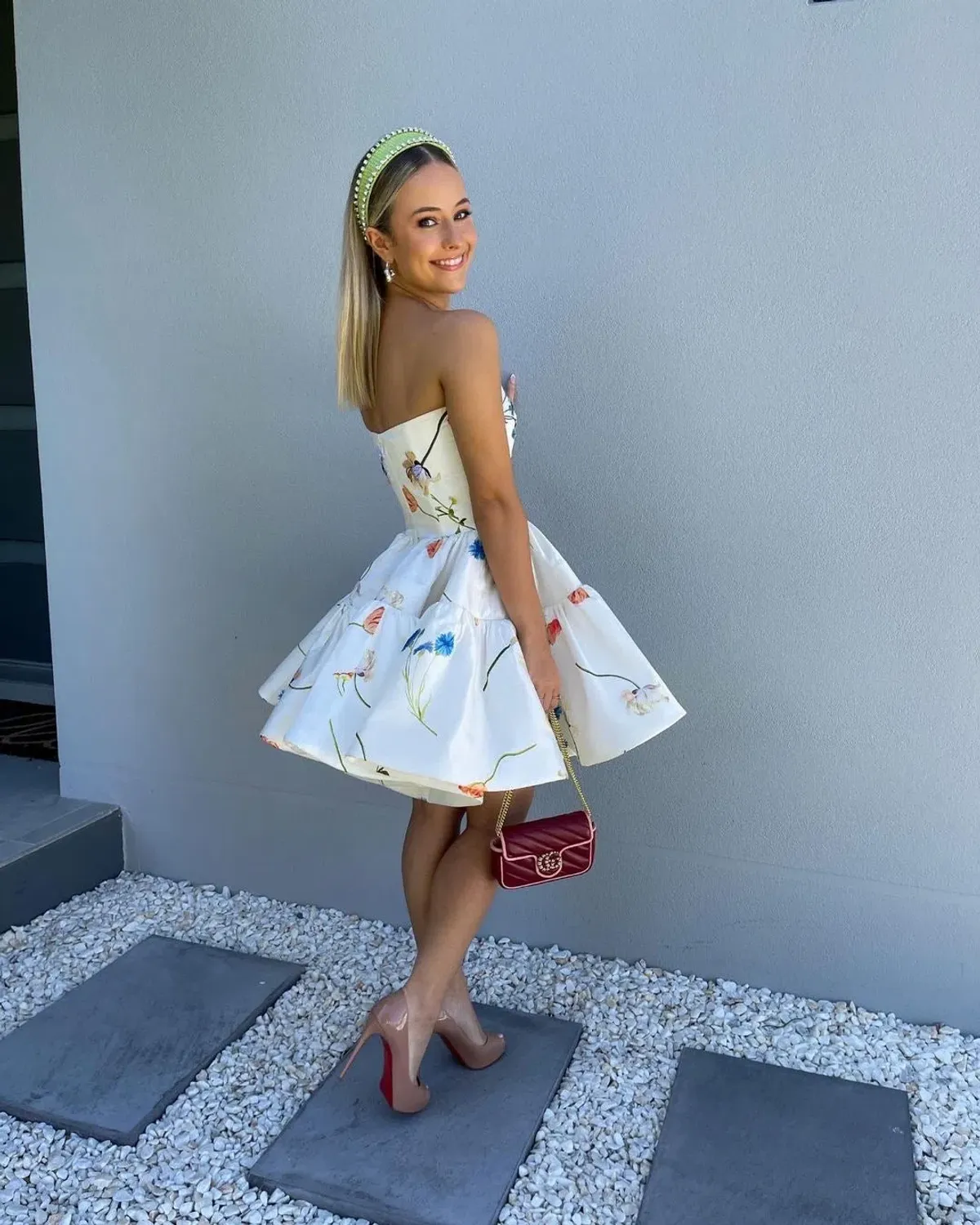 Leo Lin The Fields Embroidered Bustier Mini Dress White Size 8 - Image 3