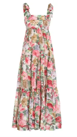 Zimmermann Mae Tie Shoulder Dress Rose Floral Size 2 / AU 12 for rent on The Volte - image 3