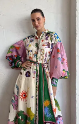 Alemais Seeker Shirt Dress Multi Size Size AU 8 for rent on The Volte - image 2