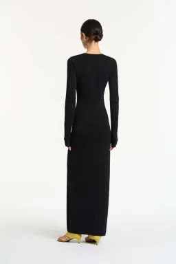 Sir the Label Kinetic Beaded Long Sleeve Maxi Dress Black Size Au 8 for rent on The Volte - image 2