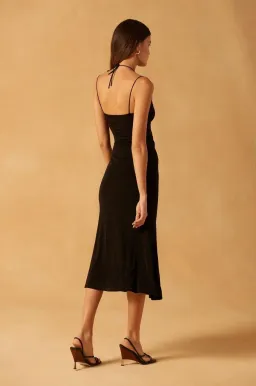 Misha Estera Slinky Jersey Midi Dress Black Size 8 for rent on The Volte - image 2