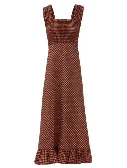 Ganni Seersucker Check Maxi Dress Print Size 6 for rent on The Volte - image 4