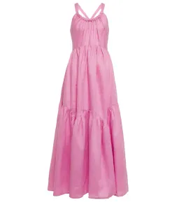 Lee Matthews Ali Linen Maxi Dress Pink Size 4 for rent on The Volte - image 4