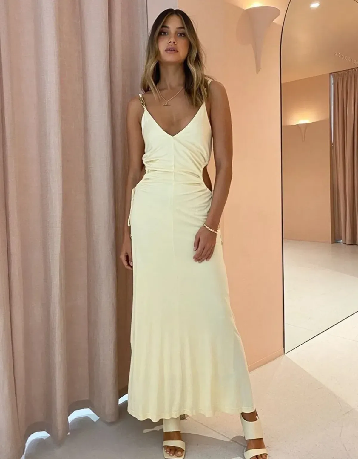 Manning Cartell Tuning In Chain Dress Custard Yellow Size 12 - Image 1