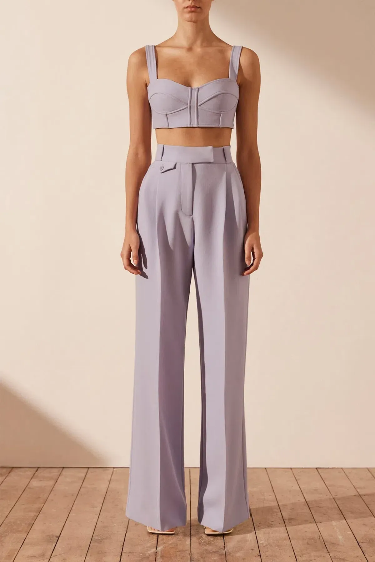 Shona Joy Irena Corded Bustier in Lavender Size 8 - Image 1