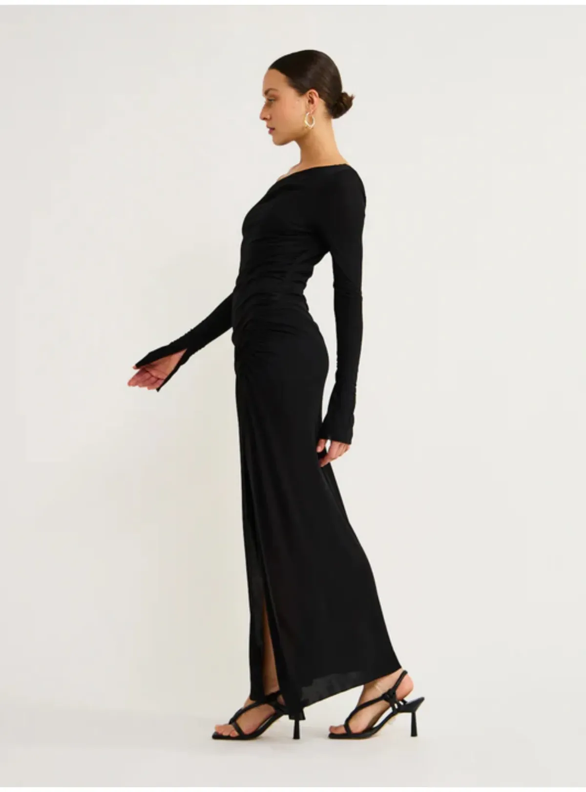 Bec & Bridge Monette Asym L/S Maxi Dress Black Size AU 8 - Image 2