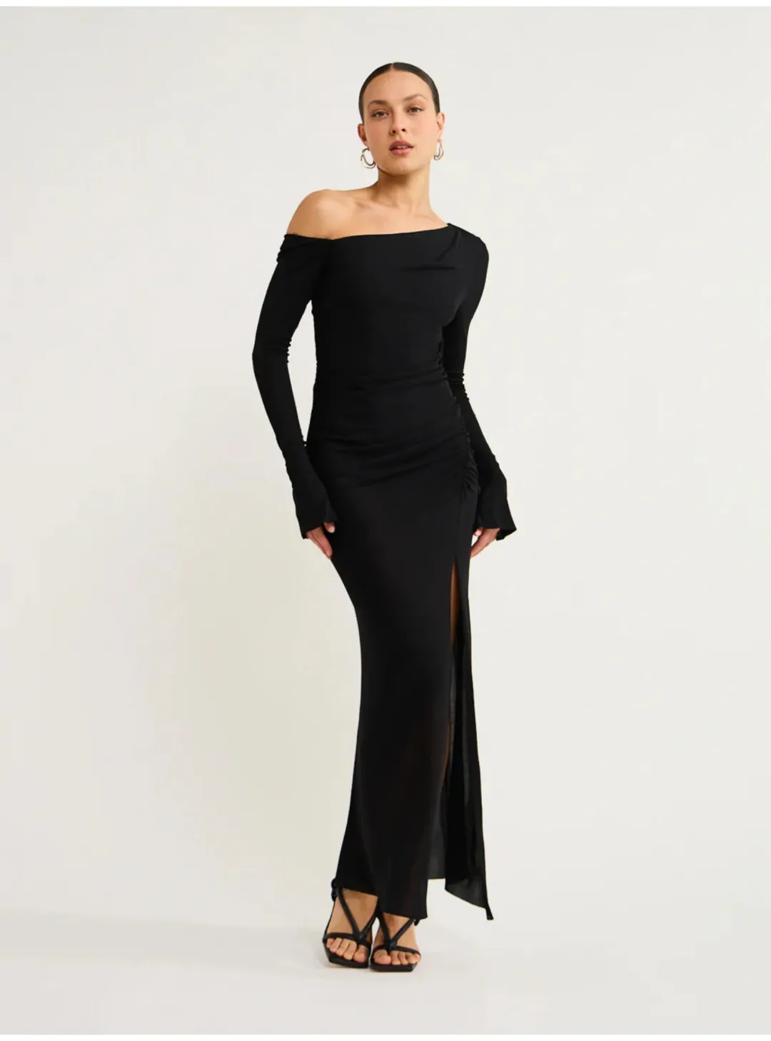 Bec & Bridge Monette Asym L/S Maxi Dress Black Size AU 8 for rent on The Volte - main image