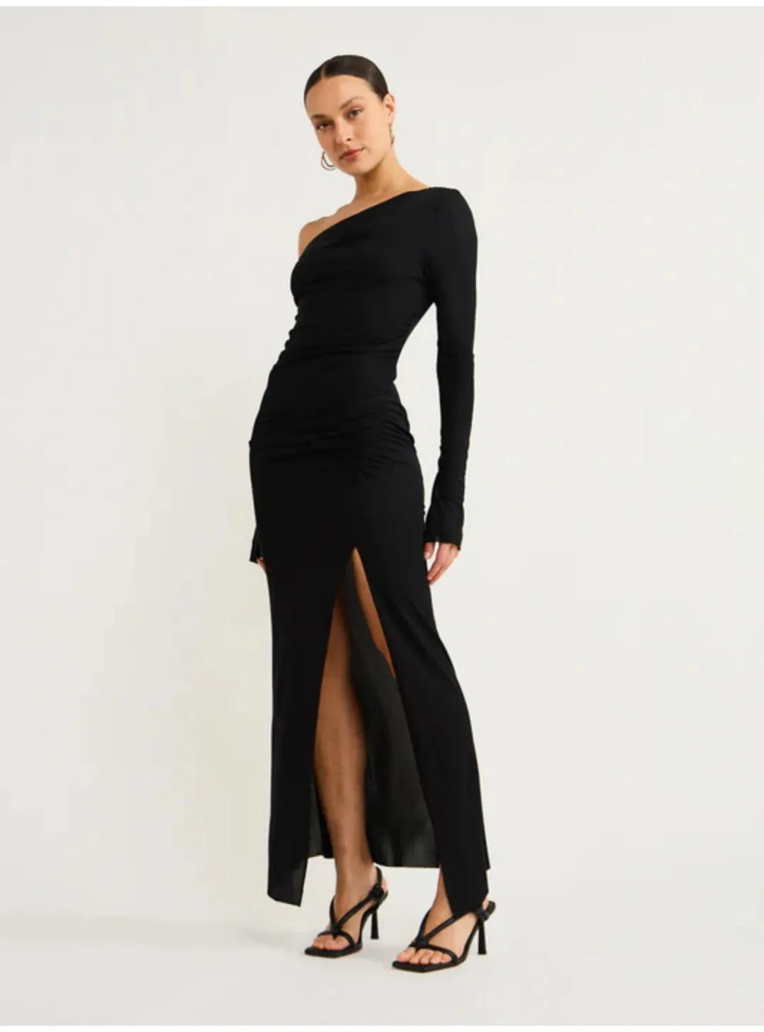 Bec & Bridge Monette Asym L/S Maxi Dress Black Size AU 8 for rent on The Volte - main image