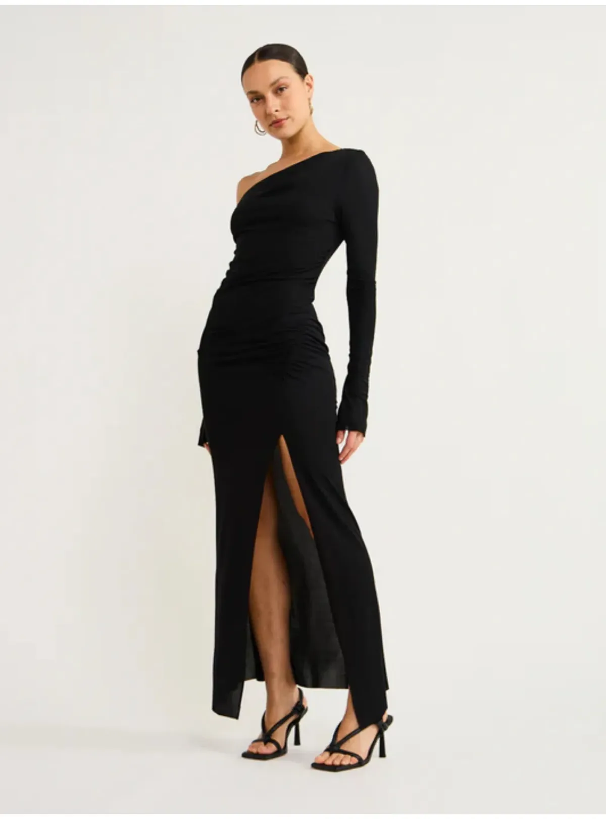 Bec & Bridge Monette Asym L/S Maxi Dress Black Size AU 8 - Image 3