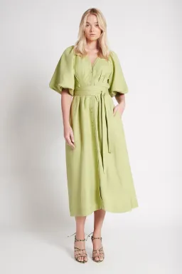 AJE Evermore Midi Dress Bayleaf Size 10 for rent on The Volte - image 1