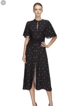 Lover Foulard Midi Dress Black Size 10 for rent on The Volte - image 1