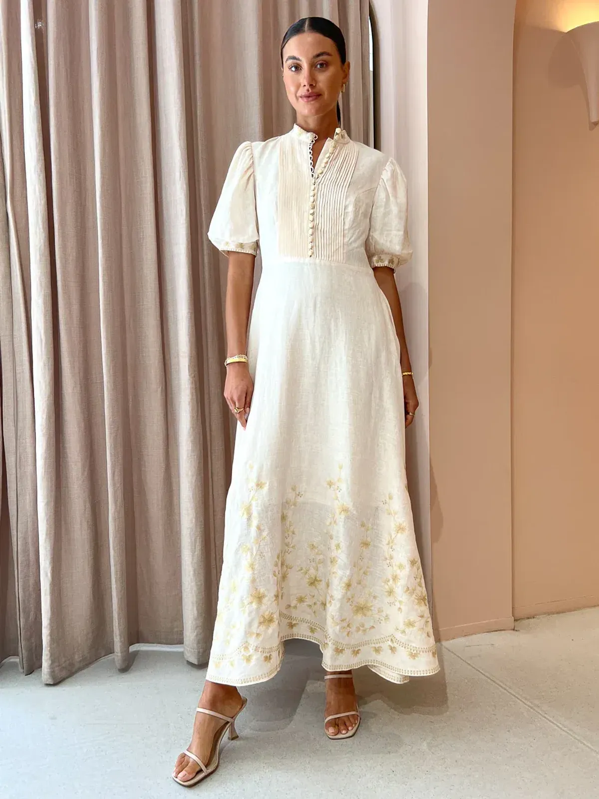 Kate Ford Casuarina Embroidered Gown in Multi Size 6 - Image 1