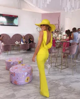 Safiyaa Sleeveless Top and Pant Set Yellow Size 6 for rent on The Volte - image 2