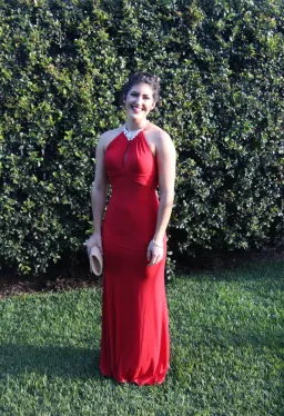 Rose Noir Halter Formal Floor Length Gown Red Size 8 for rent on The Volte - image 3
