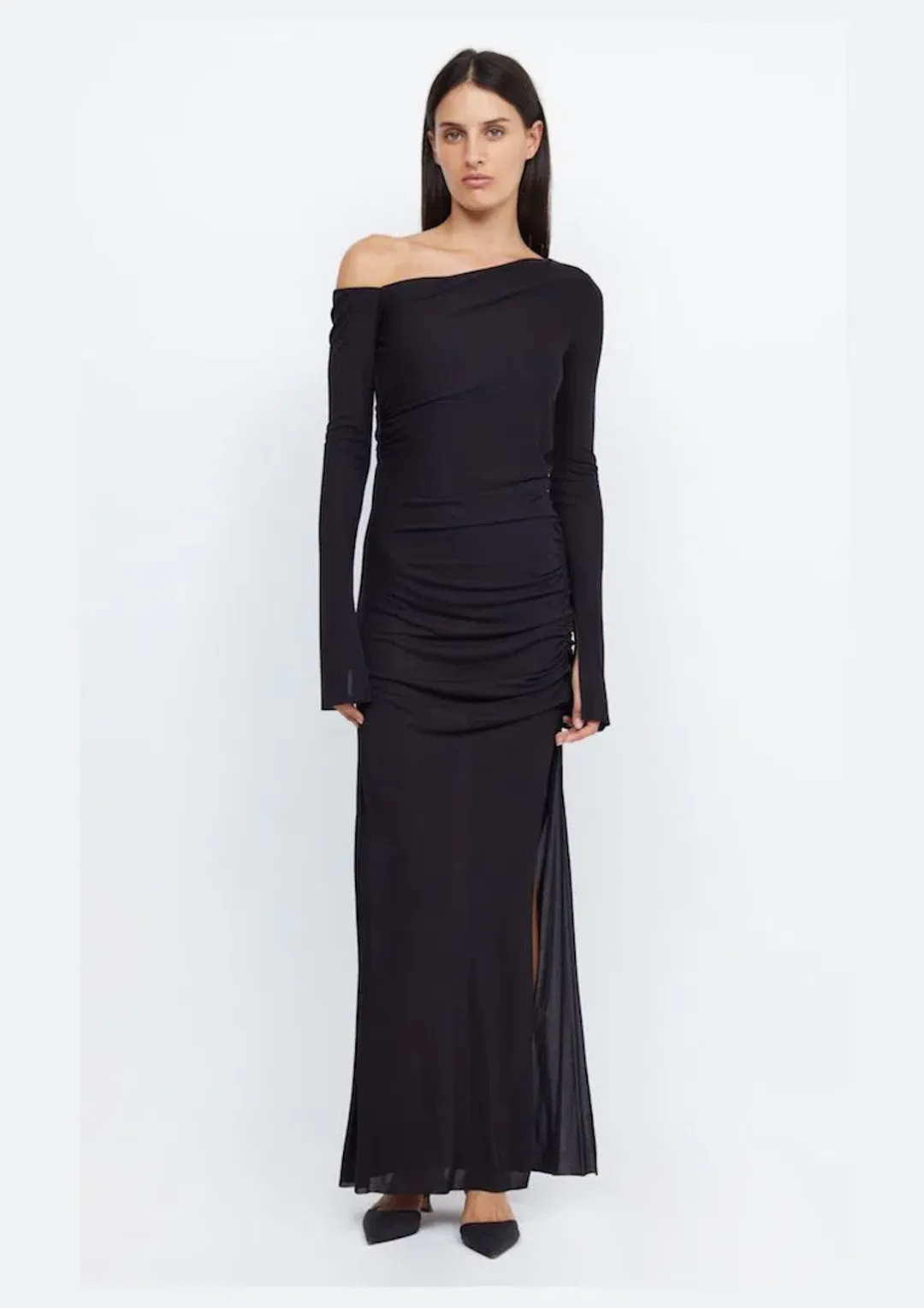 Bec & Bridge Monette Asym Long Sleeve Maxi Dress Black Size 8 / S for rent on The Volte - main image