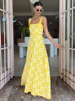 By Nicola | Goldie Maxi Dress | Yellow | Size 10 for rent on The Volte - image 2