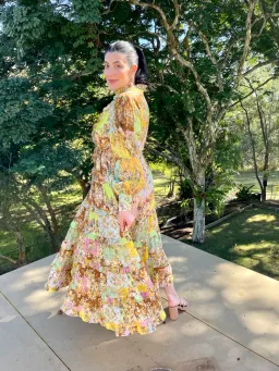 Alemais Matilde Pleat Shirt Dress In Multi Size AU 12 for rent on The Volte - image 1