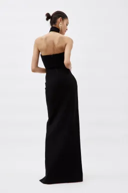 Monot Long Black Gown with Asymmetrical Strap Black Size 6 for rent on The Volte - image 3