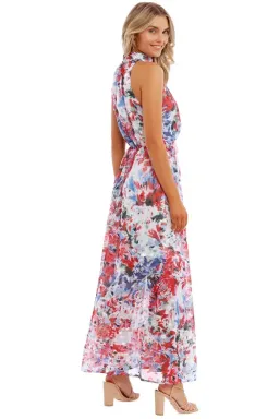 Sofia Irina Halter Gown Spring Flora Multi Print Size 12 for rent on The Volte - image 3