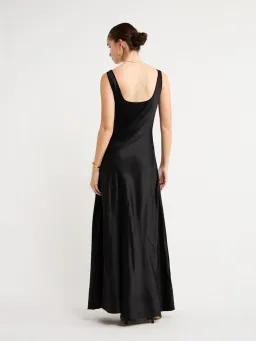 By Nicola Beneath The Stars Bias Cut Slip Dress in Black Size 12 for rent on The Volte - image 13