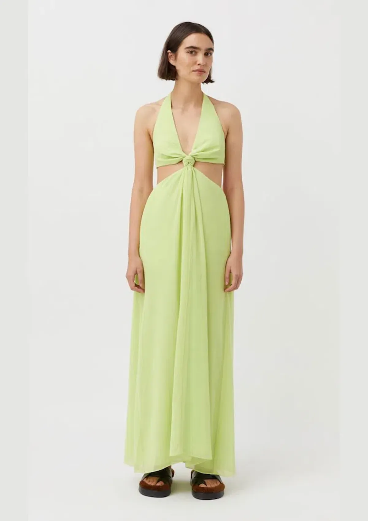 Camilla And Marc Zandar Cut Out Halter Dress In Apple Sorbet Au Size 12 - Image 1