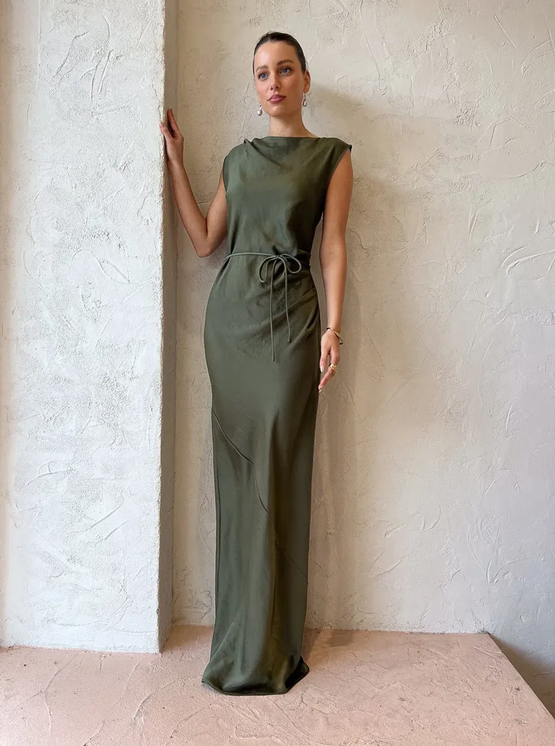 Rumer Iluka Maxi Dress Khaki Size M / AU 10 for rent on The Volte - main image