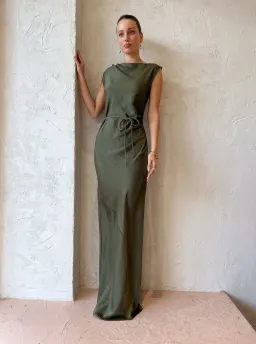Rumer Iluka Maxi Dress Khaki Size M / AU 10 for rent on The Volte - image 1