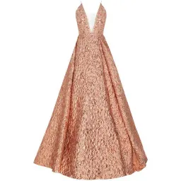 Alex Perry Amelia Ball Gown Peach Metallic Size 6 for rent on The Volte - image 2