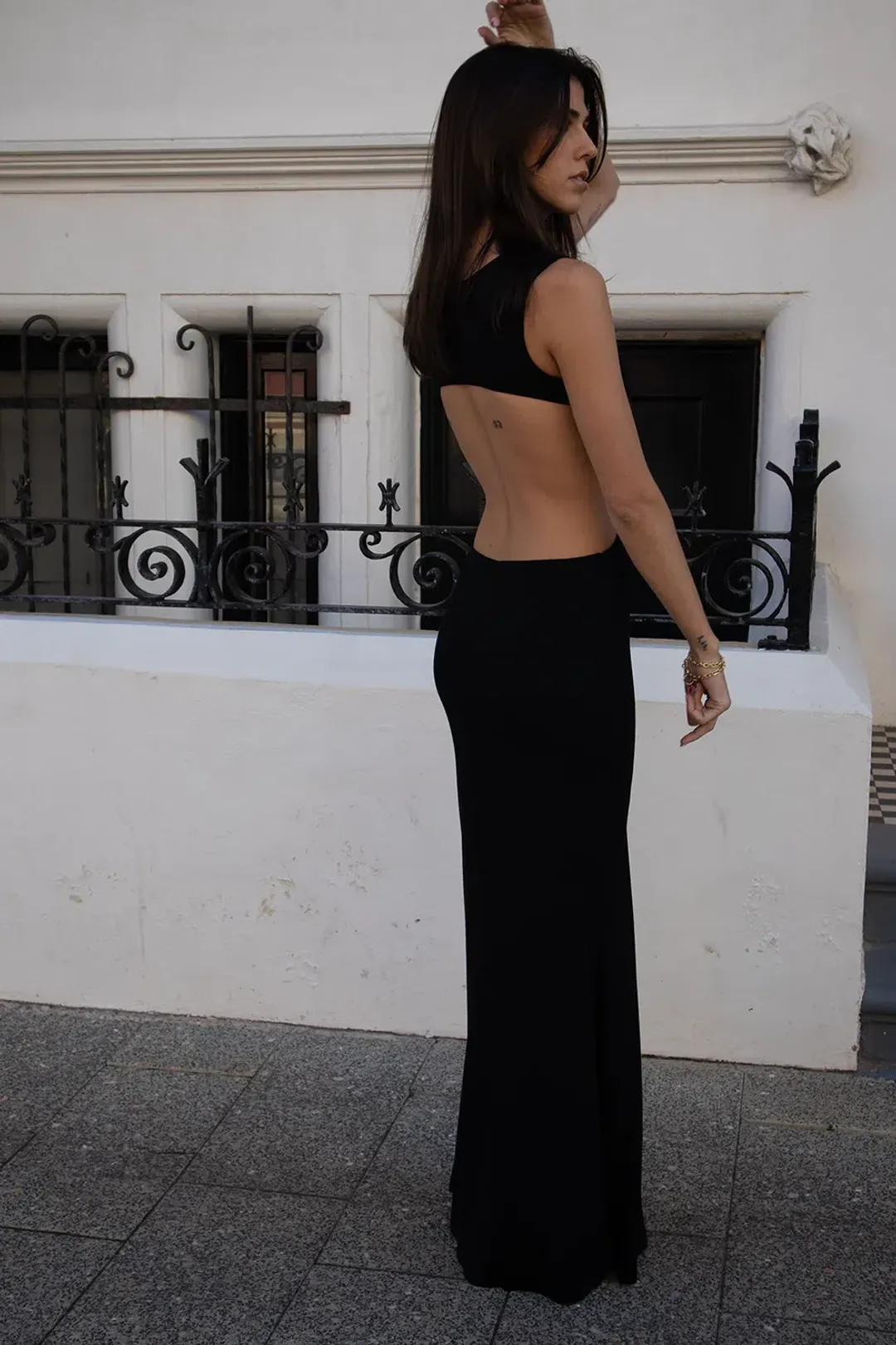 Deconduarte Emilia Maxi Dress Black Size 8 for rent on The Volte - main image