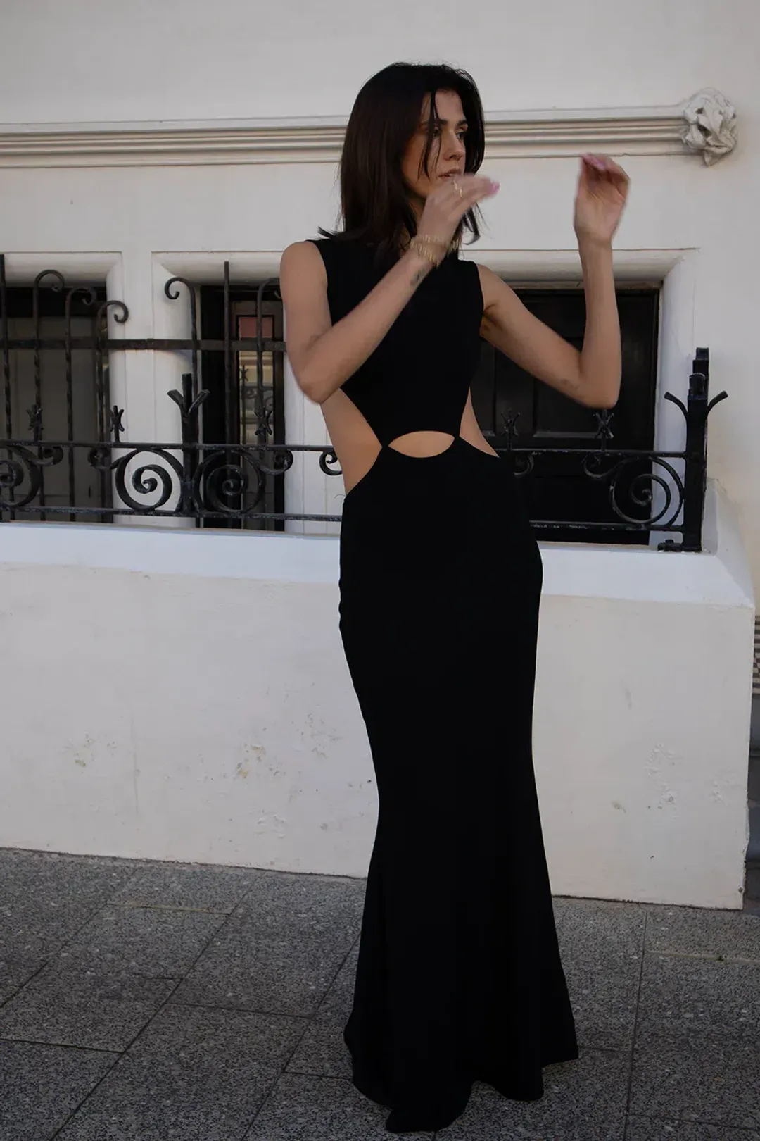Deconduarte Emilia Maxi Dress Black Size 8 for rent on The Volte - main image