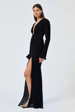 Suboo Crystal V Neck Maxi Dress Black Size XS/AU 6 for rent on The Volte - image 4