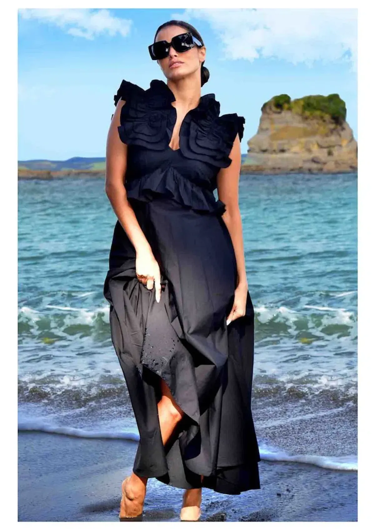 Trelise Cooper Got the Frills for You Dress Black Size L / AU 14 for rent on The Volte - main image