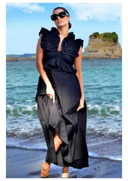 Trelise Cooper Got the Frills for You Dress Black Size L / AU 14 for rent on The Volte - image 1