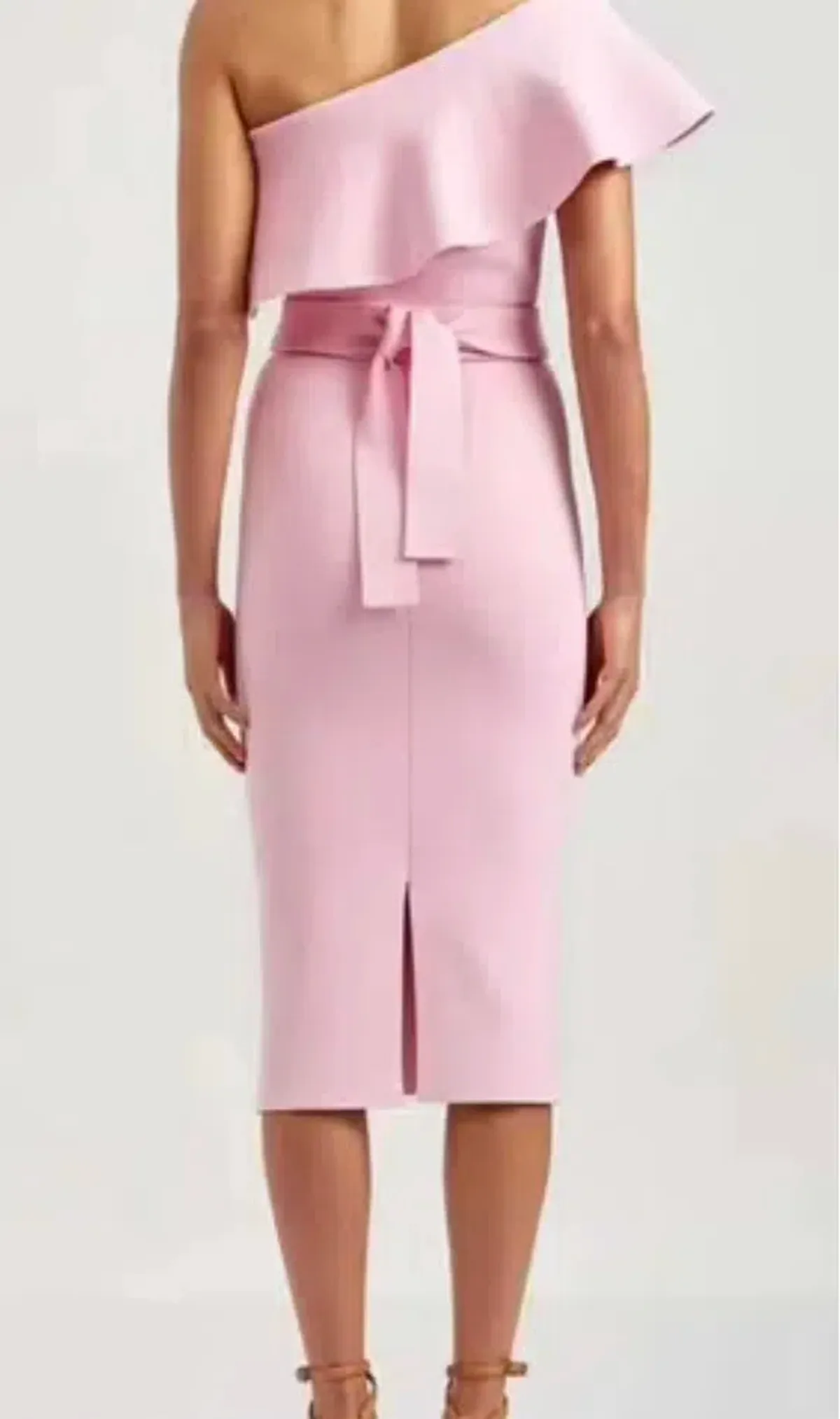 Scanlan Theodore Crepe Knit Ruffle Dress Pink Size XS / AU 6 - Image 3