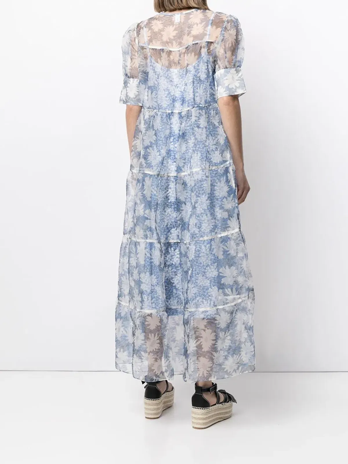 Sir the Label Anais Puff-Sleeve Maxi Dress in Blue Floral Size 3 / AU 12 - Image 2