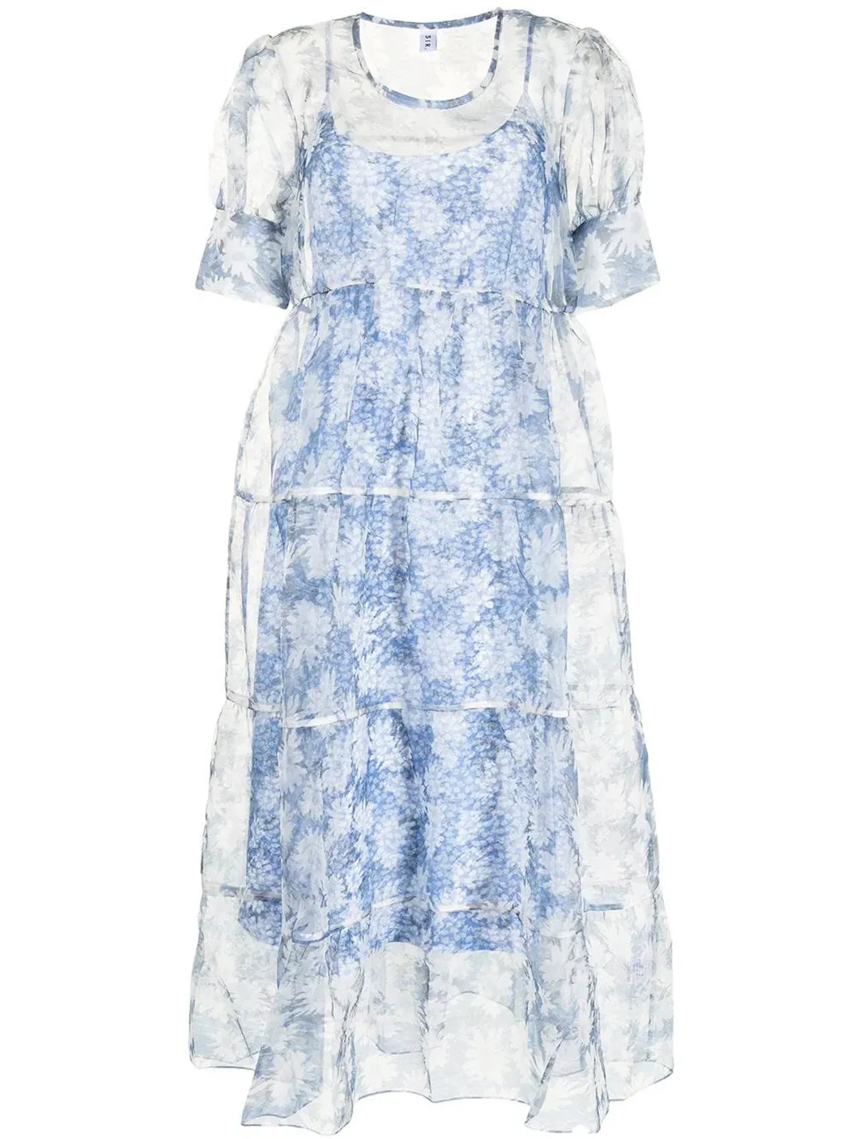Sir the Label Anais Puff-Sleeve Maxi Dress in Blue Floral Size 3 / AU 12 - Image 3