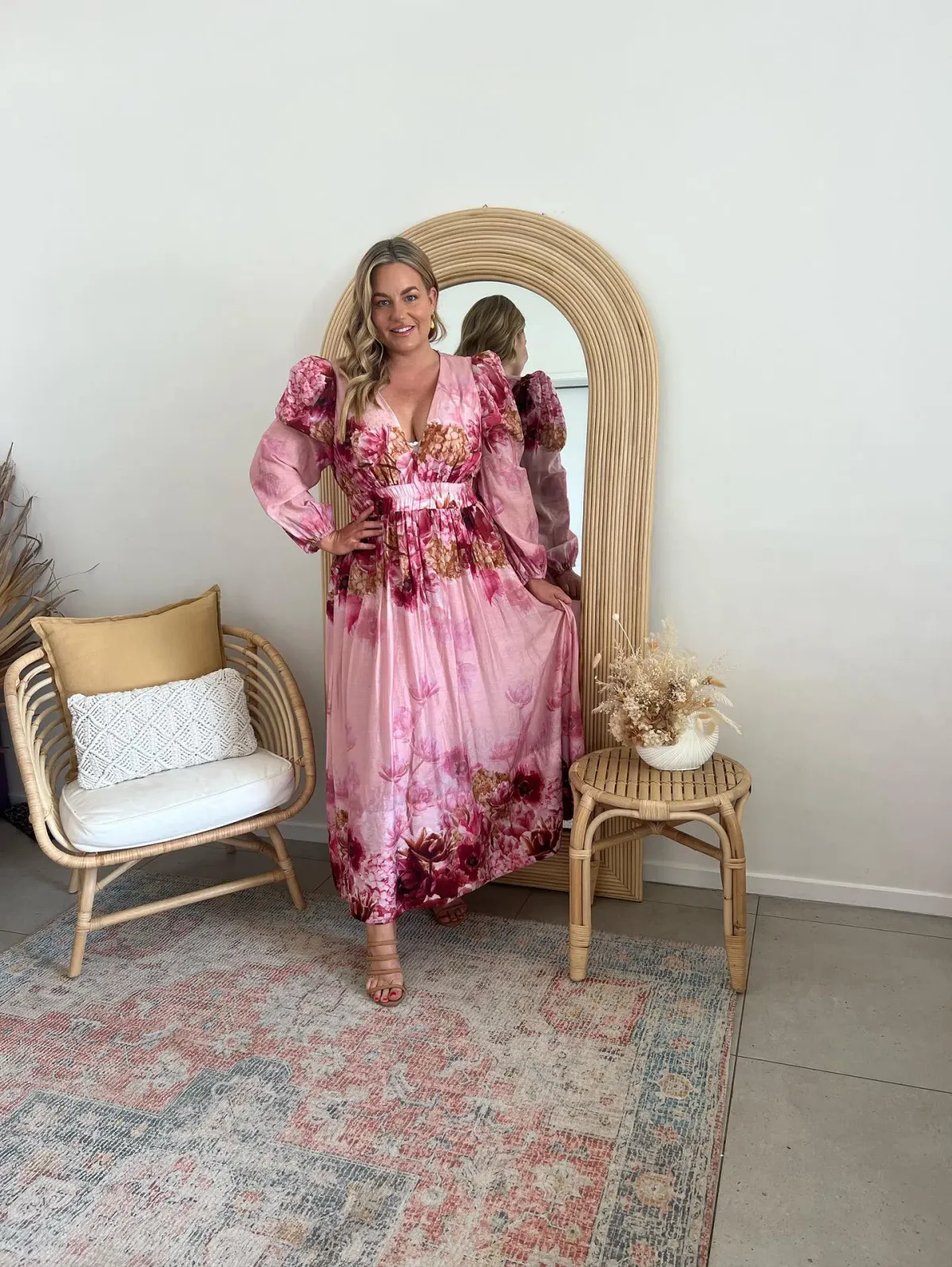 Sheike Swan Lake Midi Dress Floral Size 16 - Image 1