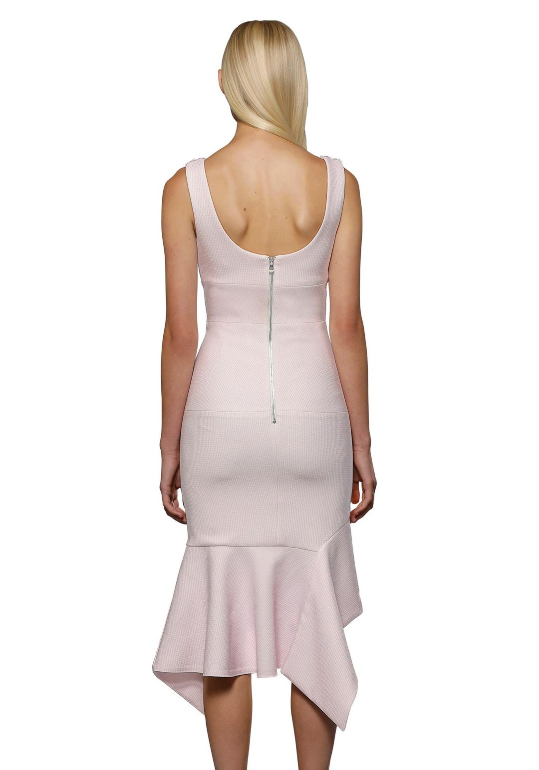 By Johnny The Ripple Panel Midi Dress Baby Pink Size 6 for rent on The Volte - main image