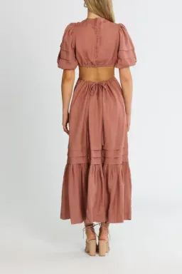 Shona Joy Vega Cut Out Open Back Midi Dress Rose Pink Size 10 for rent on The Volte - image 3