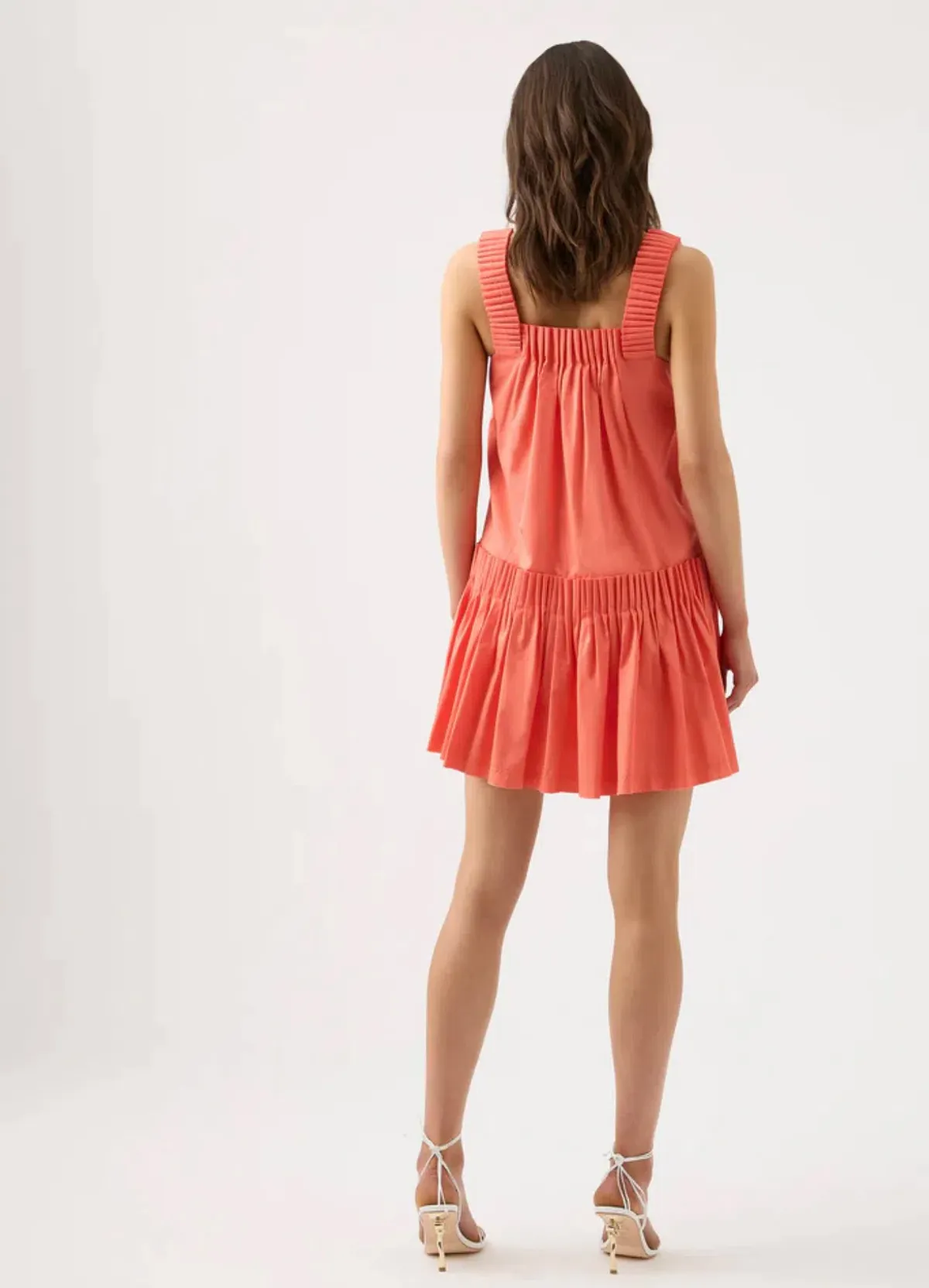 Aje Cecilia Smock Mini Dress in Coral Peach Size AU 14 - Image 2