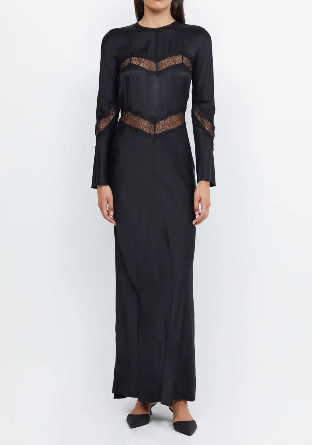 Bec & Bridge Spencer Lace Long Sleeve Maxi Dress in Black Size 6 / XS for rent on The Volte - main image