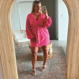 Sheike Xanadu Mini Dress Pink Size 14 for rent on The Volte - image 5