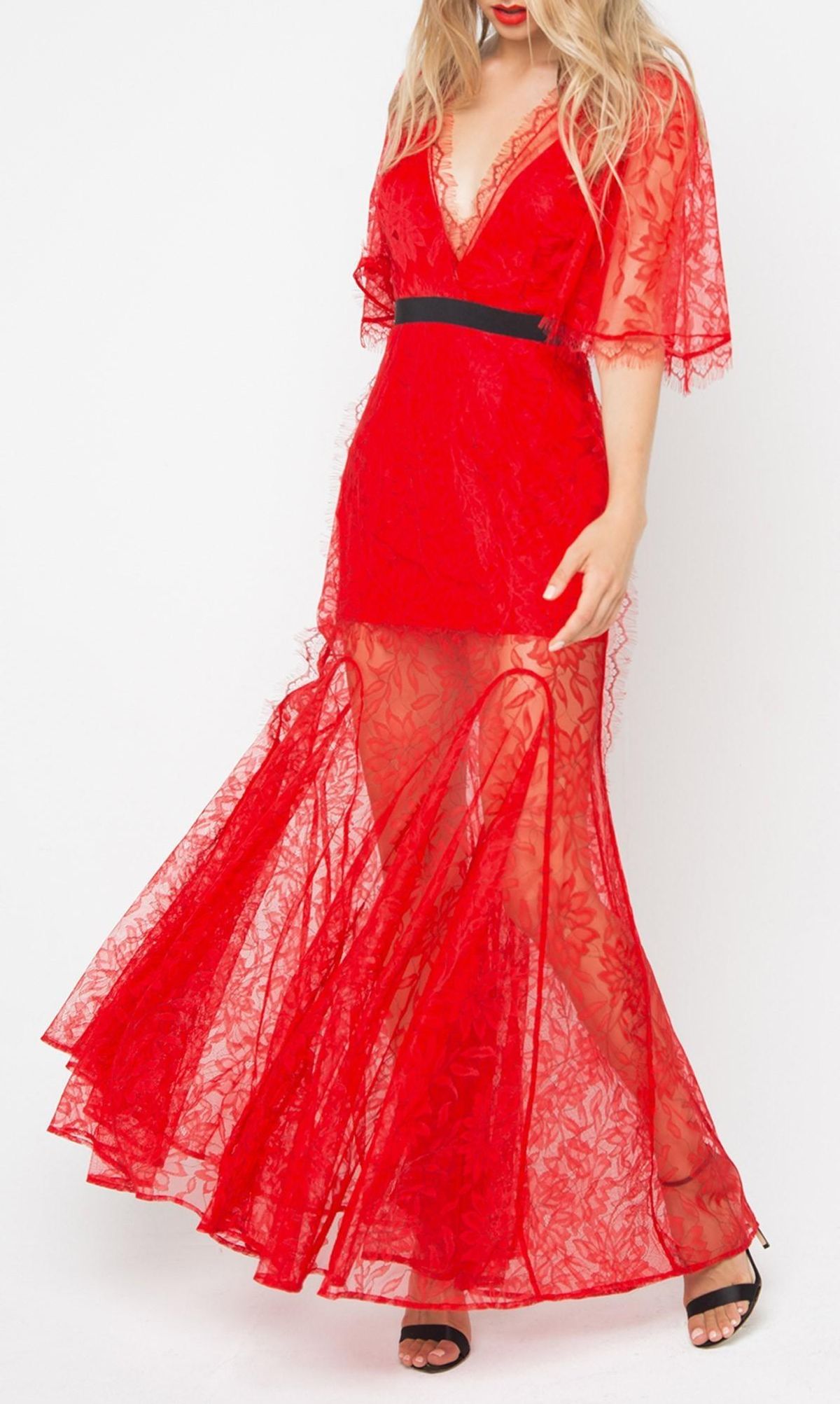 Alice McCall Look Good Feel Good Gown Red Lace Size 14 - Image 2