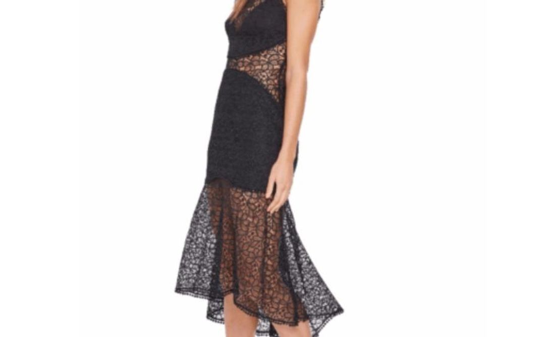 Nicholas Guipure Lace Midi Dress Black Size 8 for rent on The Volte - main image