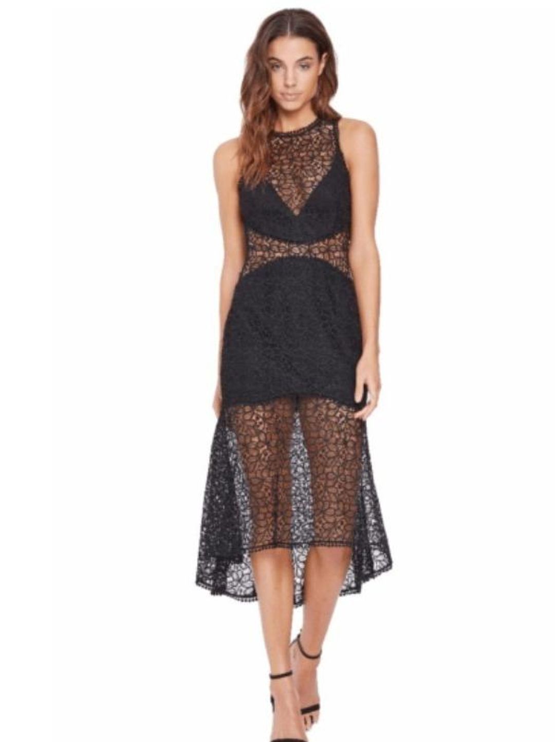 Nicholas Guipure Lace Midi Dress Black Size 8 for rent on The Volte - main image