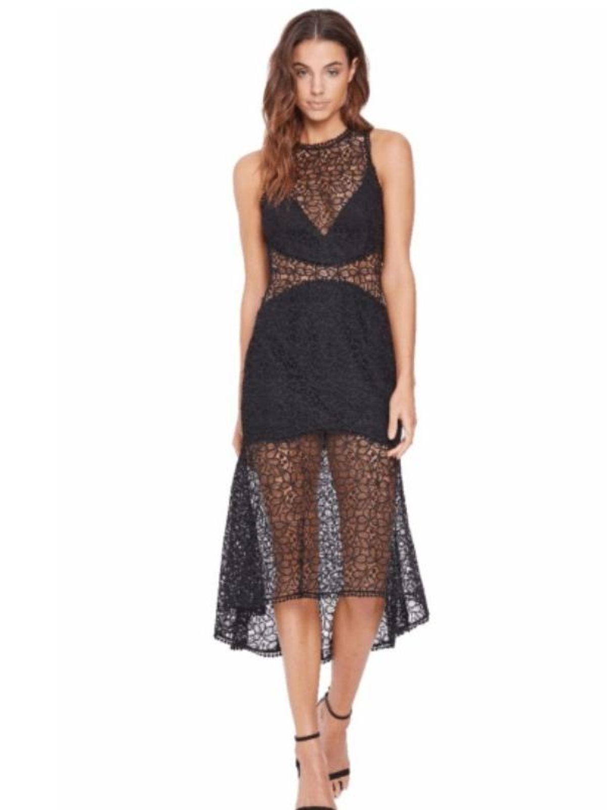 Nicholas Guipure Lace Midi Dress Black Size 8 - Image 2